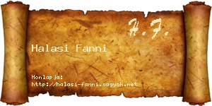 Halasi Fanni névjegykártya